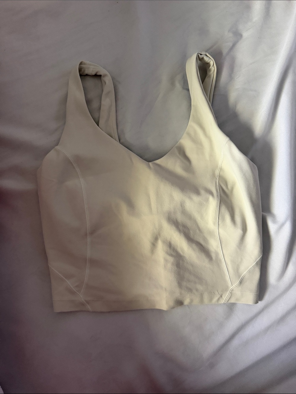 lululemon athletica Scoop Neck Crop Bralette in Bone
